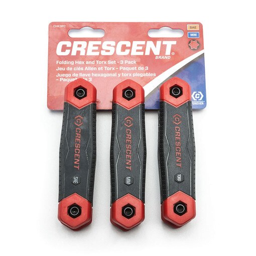 3 Pc. Folding SAE/Metric/Torx Dual