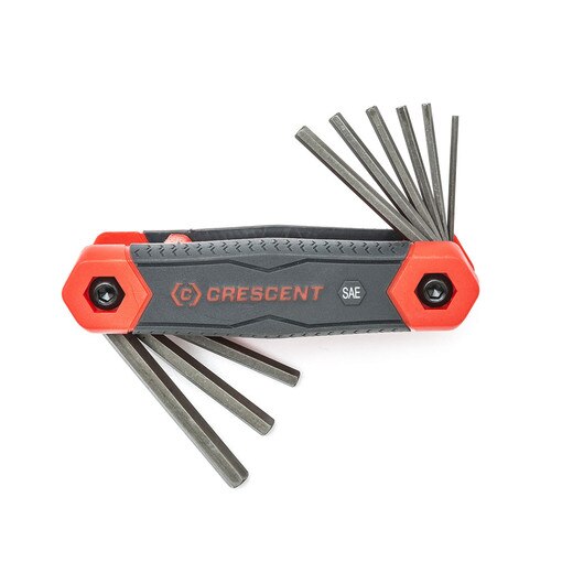 9 Pc. Folding SAE Hex Dual Material