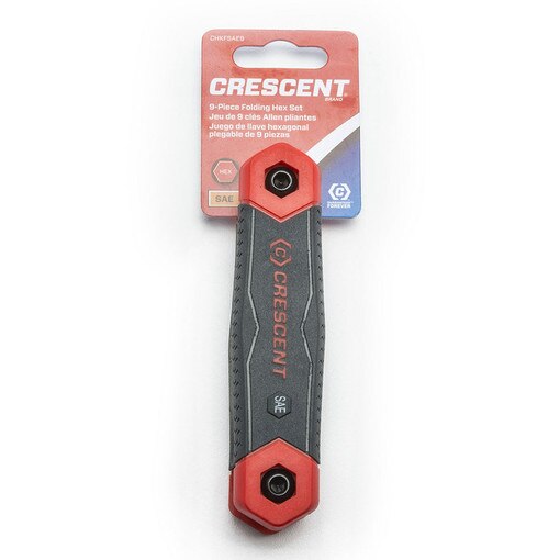 9 Pc. Folding SAE Hex Dual Material