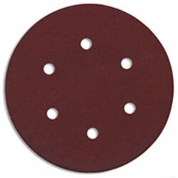 6", 320 Grit, 6-Hole Hook & Loop