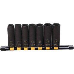 7pc 1/2" Drive Metric 13-19mm Deep
