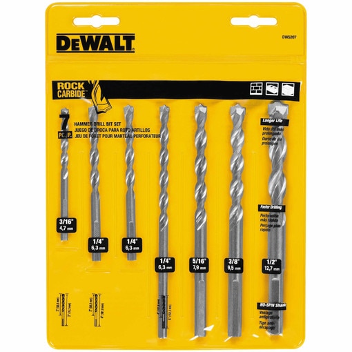 7 Piece Carbide Hammer Bit Set