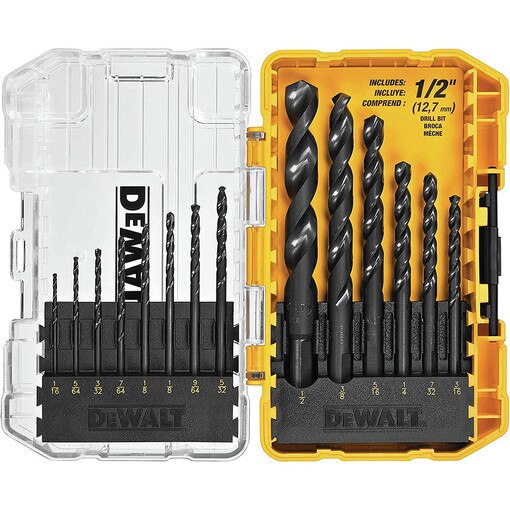 BLACK AND GOLD DRILL BIT SET