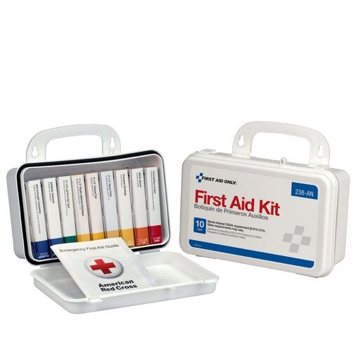 10 Unit First Aid Kit, Plastic Case