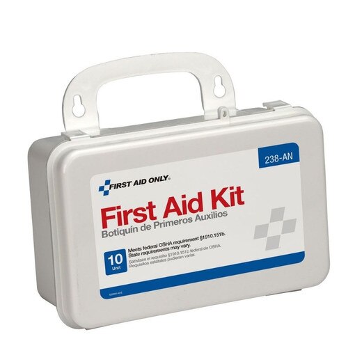 10 Unit First Aid Kit, Plastic Case