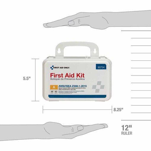 First Aid Only 90754 10 Person Bulk Plastic First Aid Kit, ANSI ...