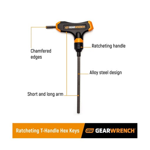 33 Piece Ratcheting T-Handle Hex