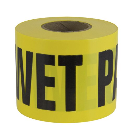Pe Ribbons Intertape 600WP 300 BARRICADE 2 mil Printed PE Ribbon - Yellow 3