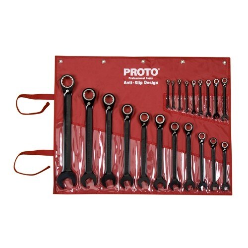 Stanley Proto Kombinationsschlüssel JSCR32 – Non-Reversing, Spline-Profil, 2,5 Cm (1 Zoll), Schwarz-Chrom