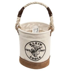 6" Mini Leather-Bottom Bucket