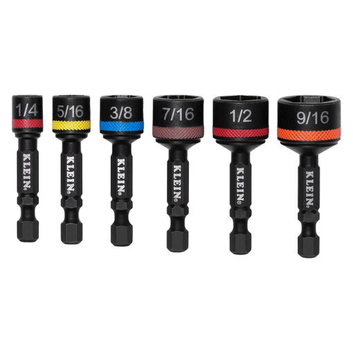 Klein Tools 32926S 2" Shaft Magnetic Power Nut Setter Set SAE Impact ...