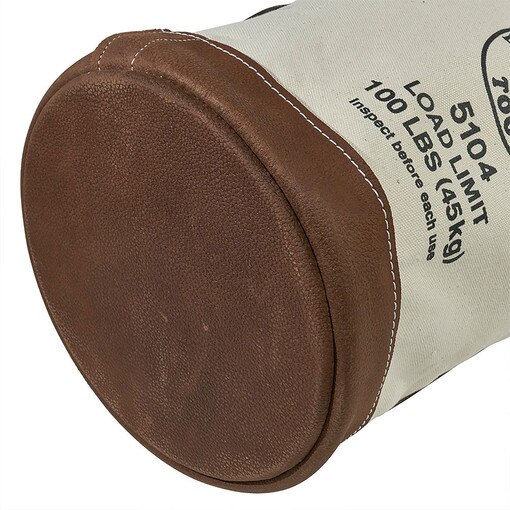 Leather Bottom Canvas Bucket
