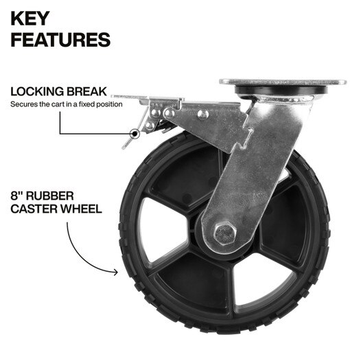Klein Tools 54851MB MODbox Utility Cart 8 in. Replacement Caster Wheels ...