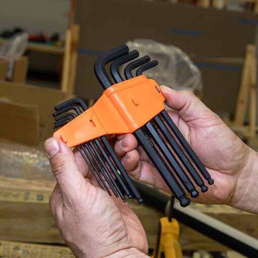 Long Ball-End Hex Key Set, Metric,