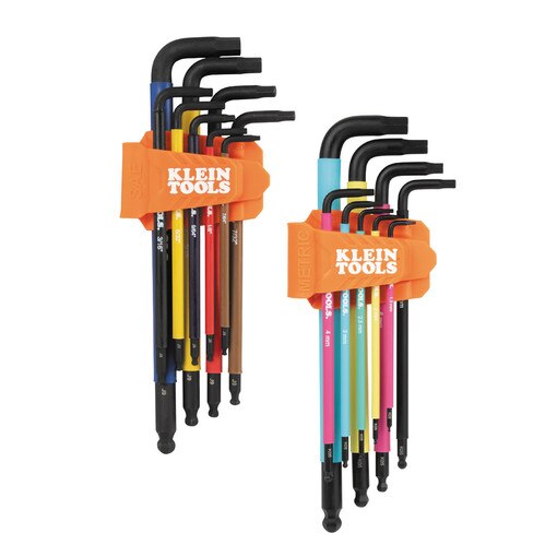 Color Coded Hex Key Set, SAE and