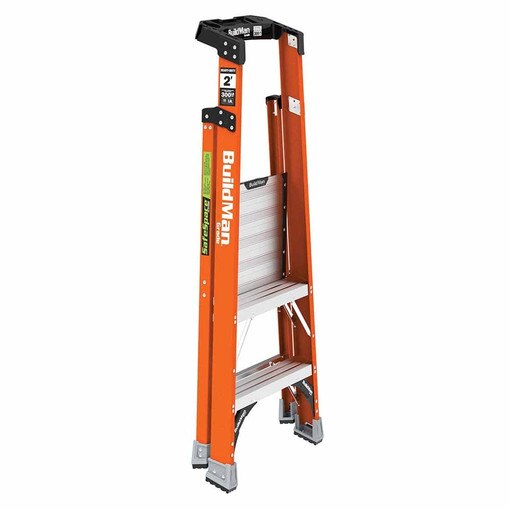 Metech Ladder Metal Tech E-PSFB2T1A 2' Safespace Platform Fiberglass Step Ladder