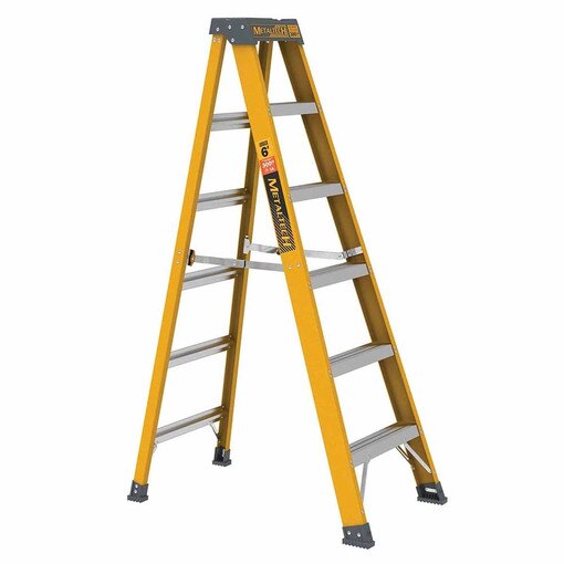Metech Ladder Metal Tech E-PSFB6T1A 6' Safespace Platform Fiberglass Step Ladder 300 ...