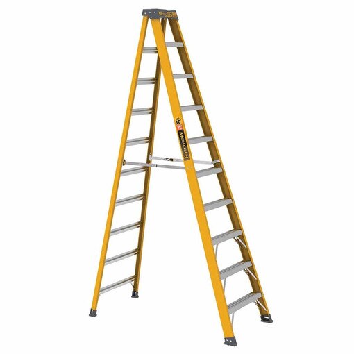 Metech Ladder Metal Tech E-SLFB10T1A 10' Fiberglass Step Ladder 300 LB
