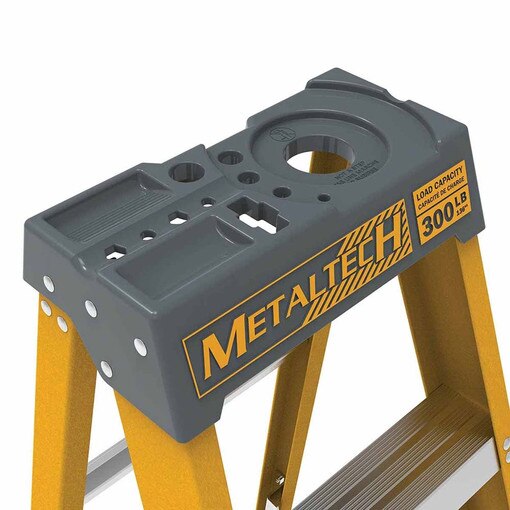 Metech Ladder Metal Tech E-SLFB10T1A 10' Fiberglass Step Ladder 300 LB