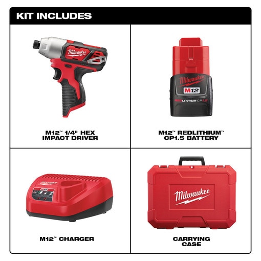 M12 1/4“ Hex Impact Driver Kit