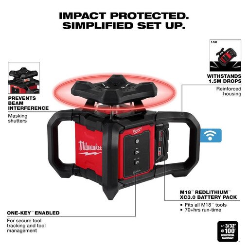 M18 Red Exterior Rotary Laser Level