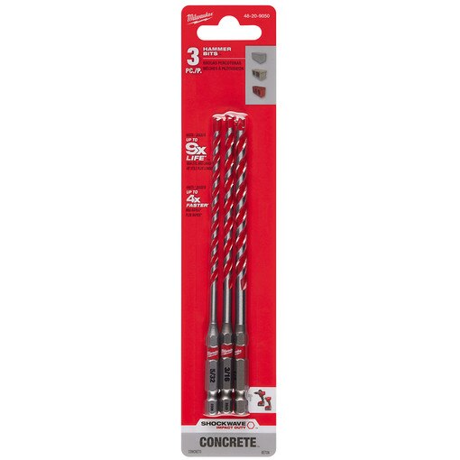3pc. SHOCKWAVE Carbide Hammer Drill