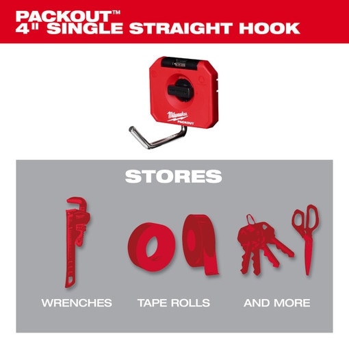 PACKOUT 4" Single Straight Hook