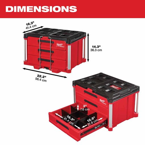 PACKOUT 3-Drawer Tool Box