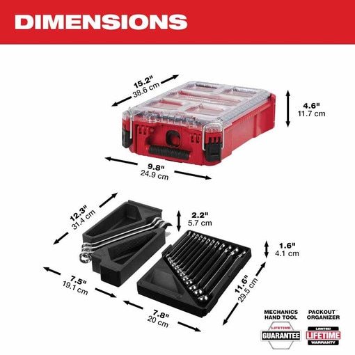 15pc Metric Combination Wrench Set
