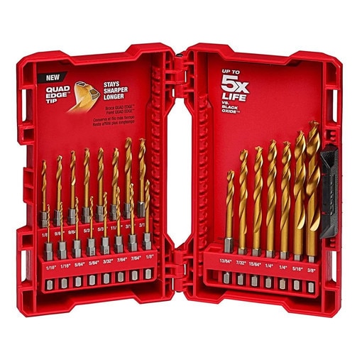23 Piece TiN Shockwave Drill Bit