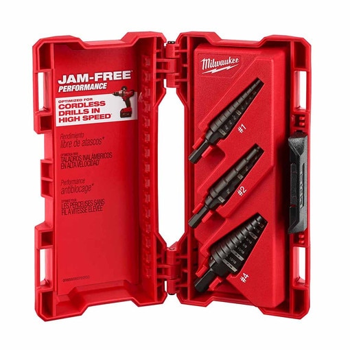 3Pc Step Drill Bit Set (#1,#2,#4)