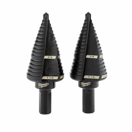 2 Piece #9 Step Drill Bit Set, 7/8"