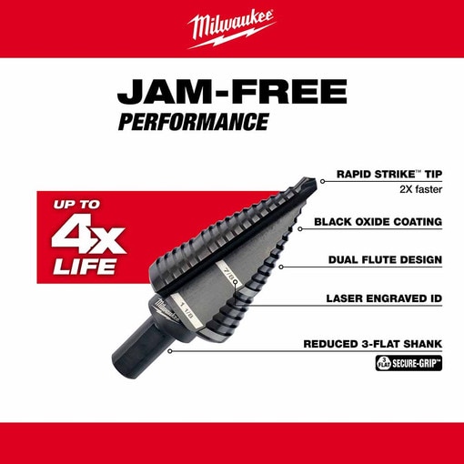 2 Piece #9 Step Drill Bit Set, 7/8"
