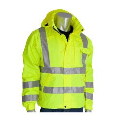 Class 3 Rain Jacket, W/B PU Ctd,