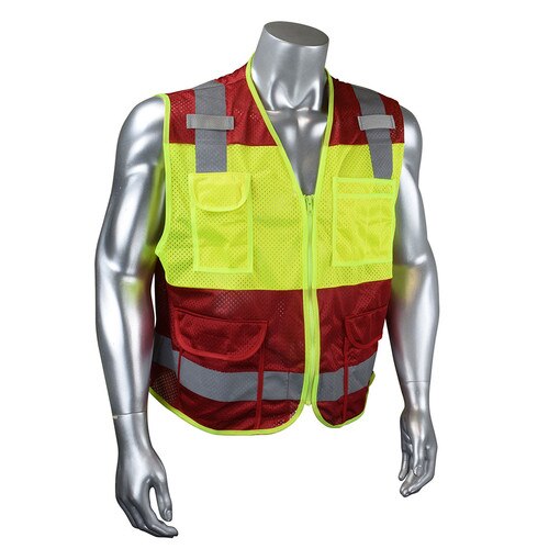 SV6 Custom Vest, Hi Viz Red, 4X