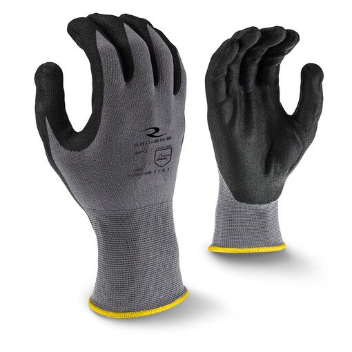 2XL Gray Foam Nitrile Nylon Gloves,