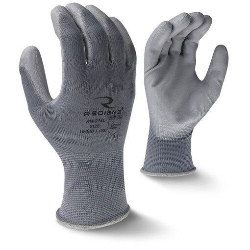 13g. Grey Poly Shell Grey Pu Gloves