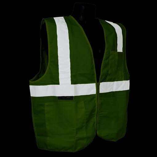 XL Class 2 Vest Green Solid w/