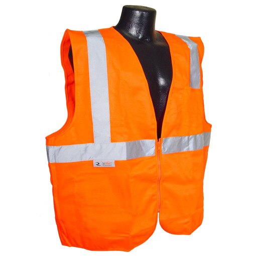 Small Class 2 Vest Orange Solid w/