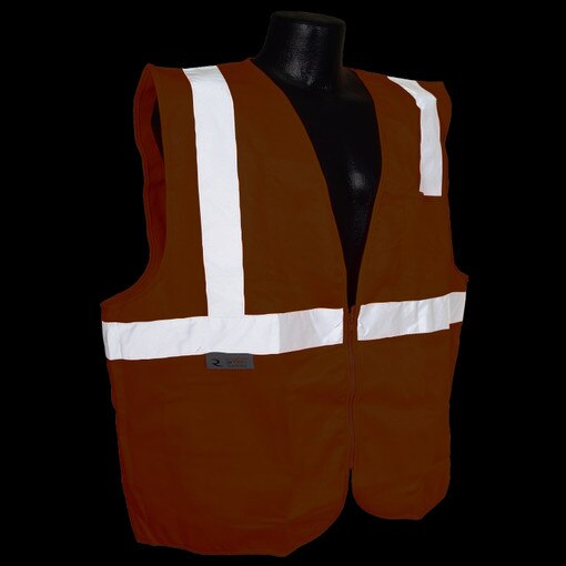 Small Class 2 Vest Orange Solid w/