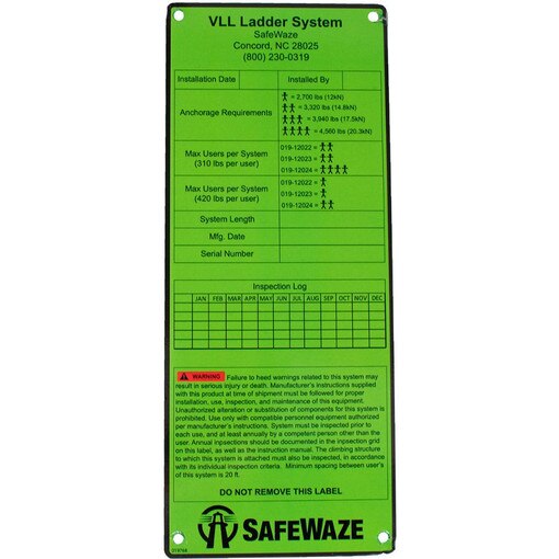 Safewaze Rescue Ladder Safewaze 019-12031 Ladder System Label