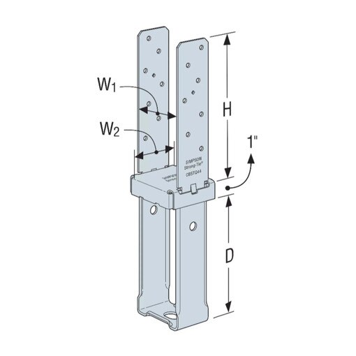 Simpson Strong-Tie CBSTQ44-SDS2HDG Quick-Install Column Base w/SDS ...