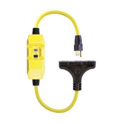 2' GFCI Adapter U/G 12/3 3-Outlet