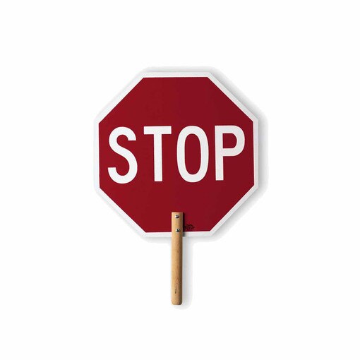 18" Aluminum Paddle, Stop/Slow Wood