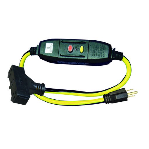 2' GFCI Adapter U/G 3-Oulet 12/3