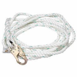 15' Rope Lifeline w/ 2 Rebar Hooks